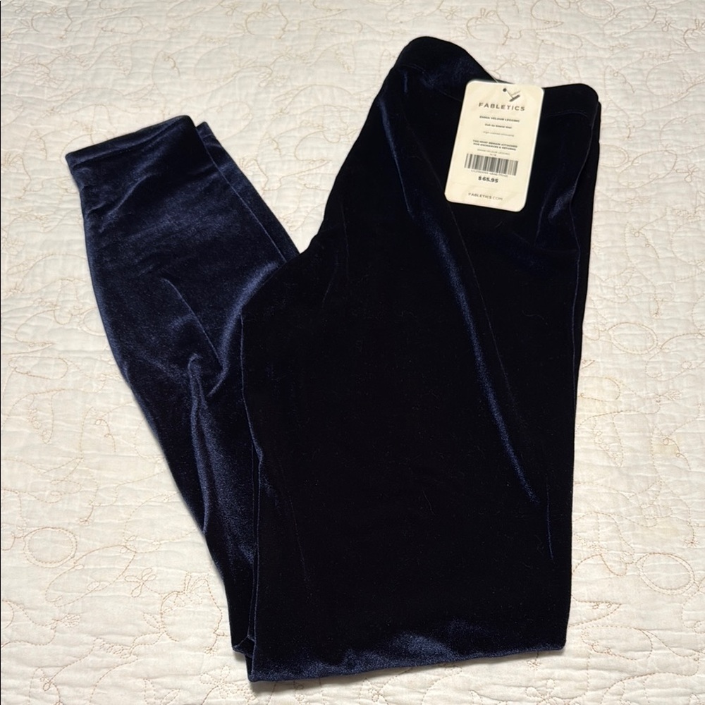 Fabletics Navy Blue Velour Leggings